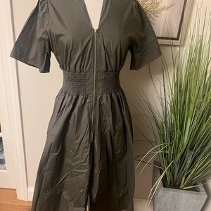 Women's Gray Zipper Front Dress